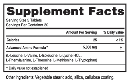 Advanced Amino Formula Supplement Fact