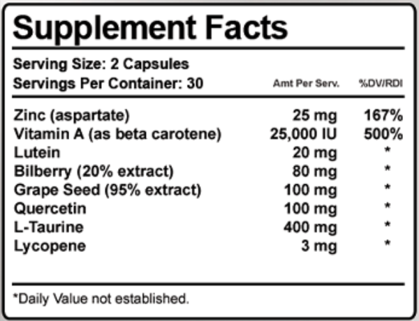 Eagle-Eye-911 Supplement Facts