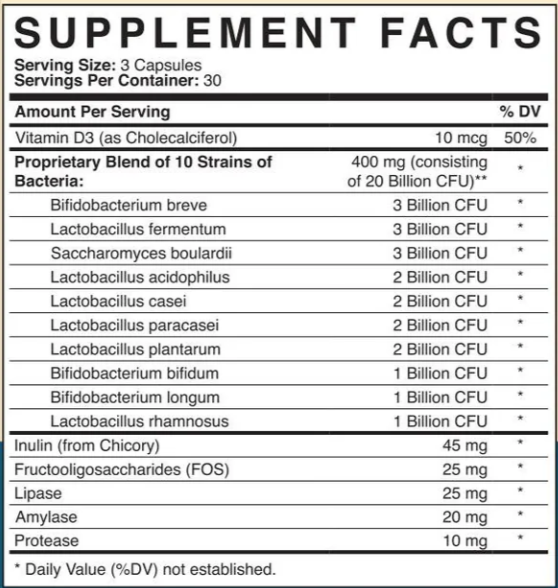 YourBiology Gut+ Supplement Facts