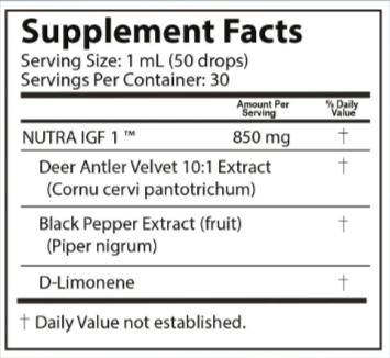 Nutra IGF+ Supplement facts