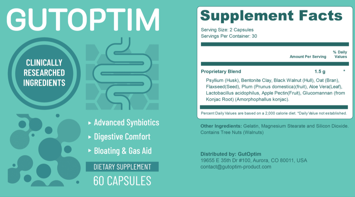 GutOptim supplement facts