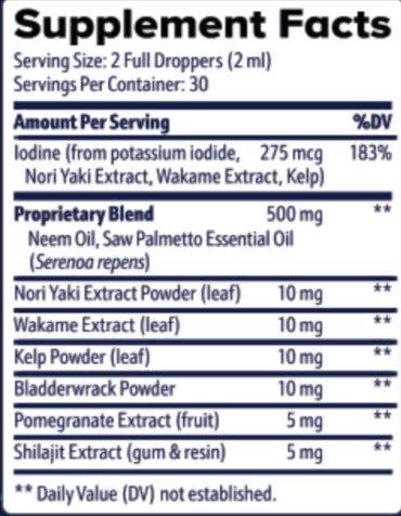 ProstaDine Supplement Facts