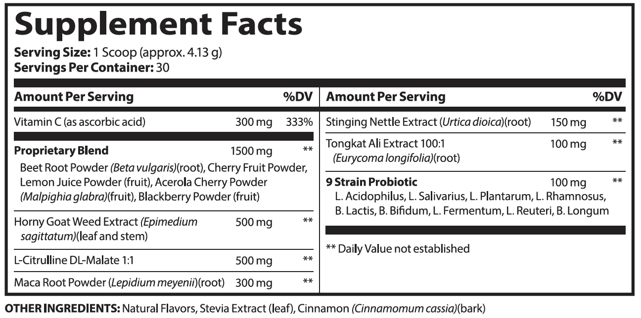 Red Boost supplement facts