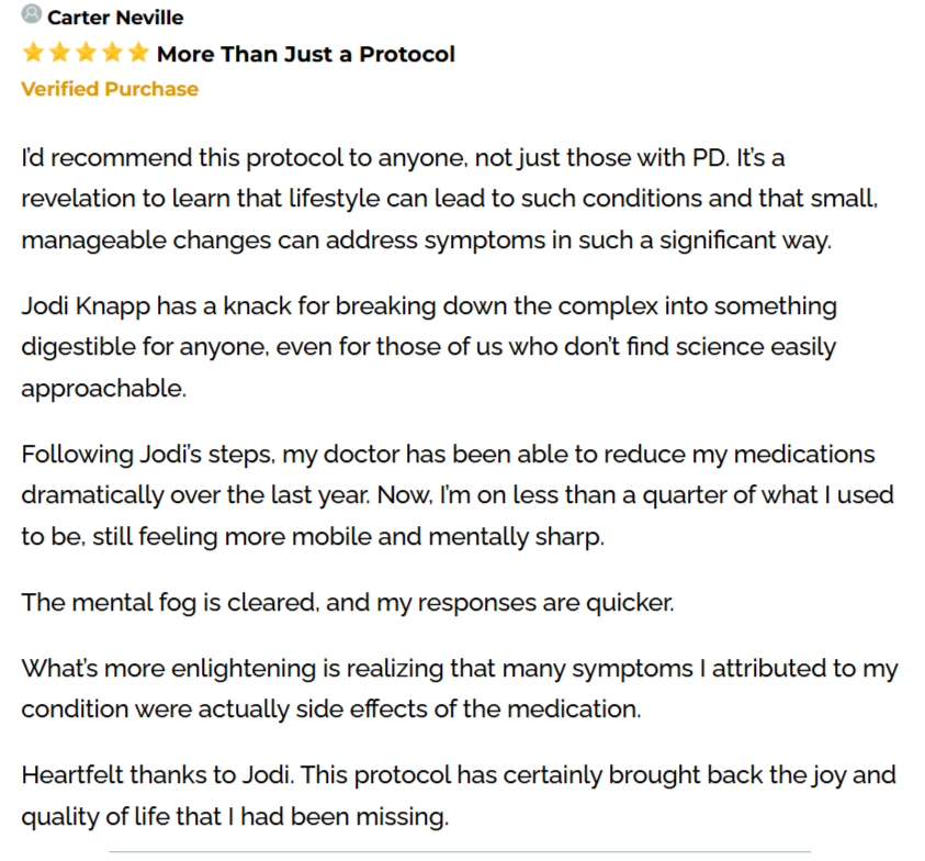 The Parkinson's Protocol Customer Reviews