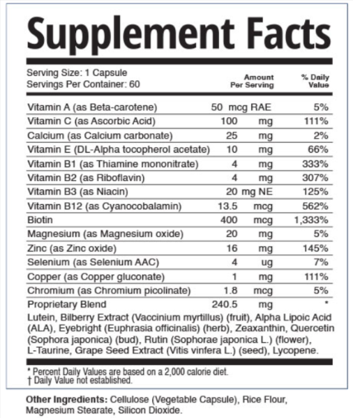 TheyaVue Supplement Fact