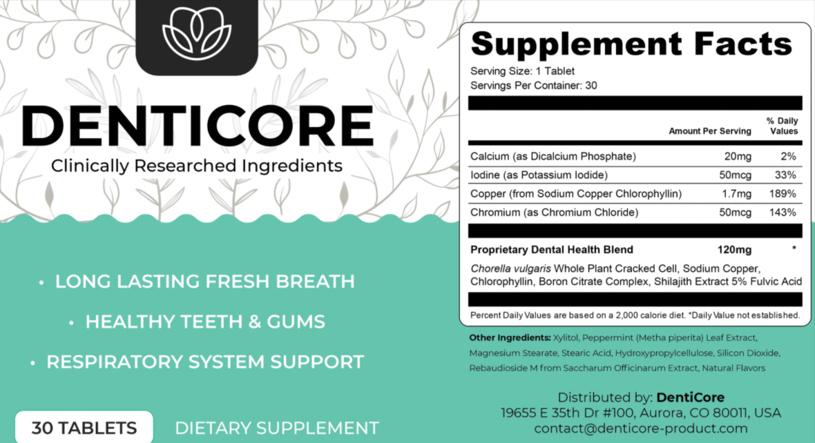 DentiCore supplement facts
