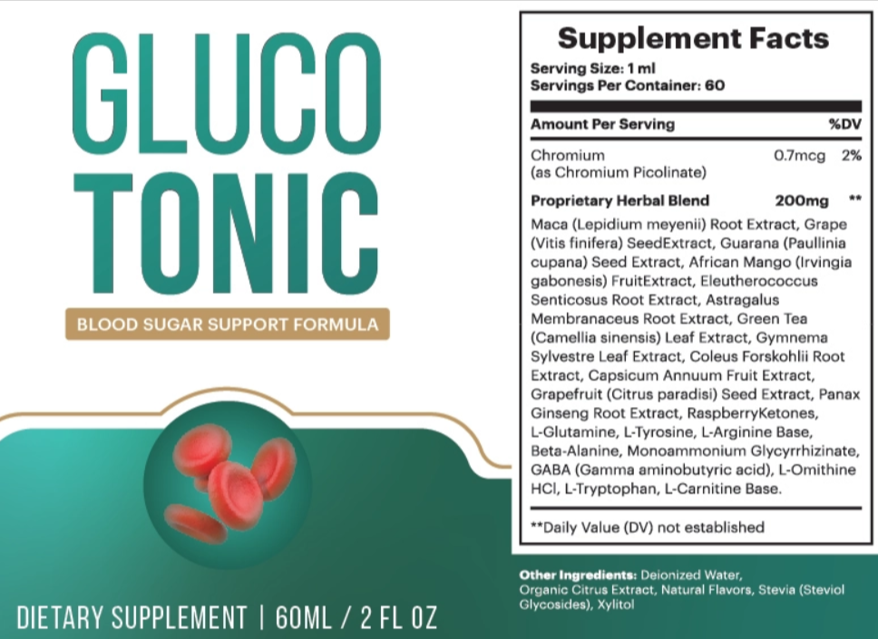 GlucoTonic supplement facts