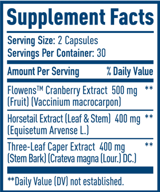 NativePath Bladder Health Supplement Fact