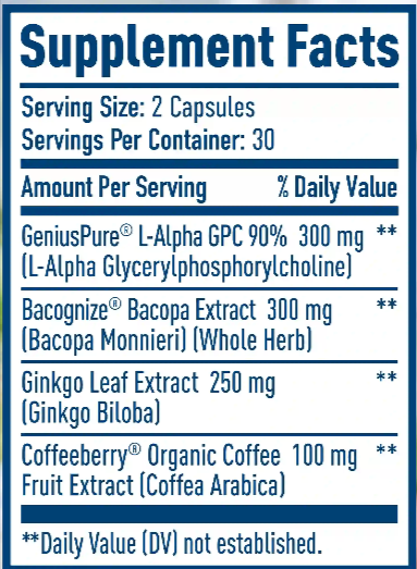 NativePath Brain Health Supplement Fact