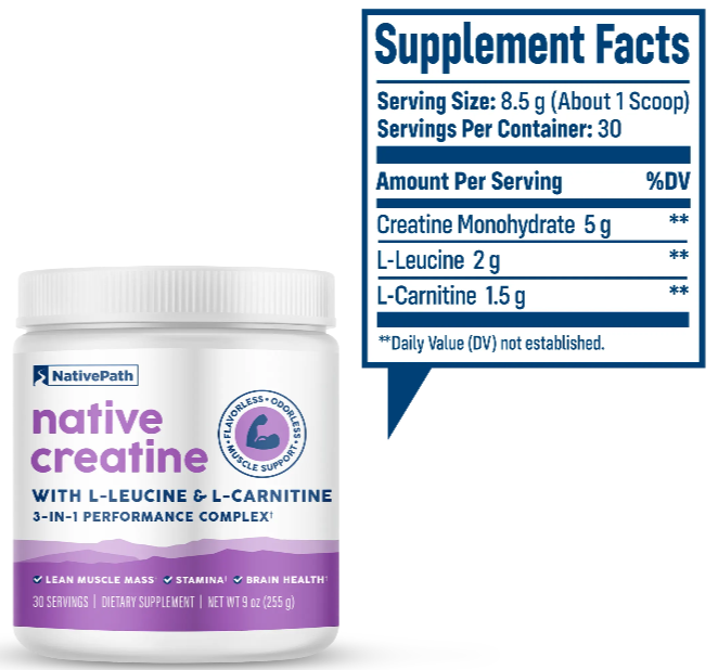 NativePath Native Creatine Supplement Fact