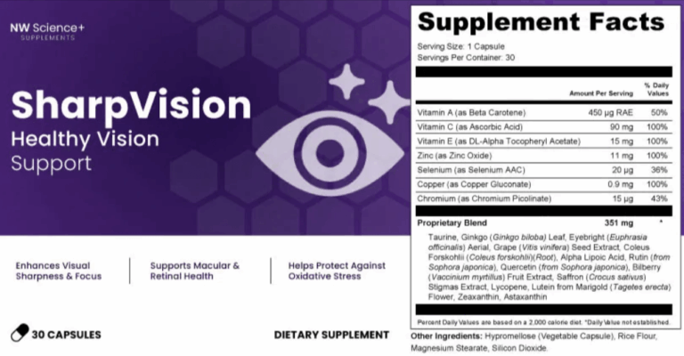 SharpVision Supplement Facts