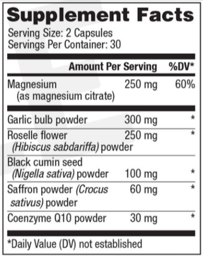 BP Zone Supplement Fact