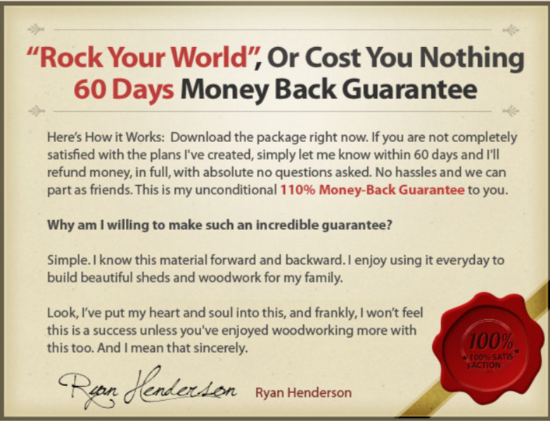 RyanShed Plans Guarantee