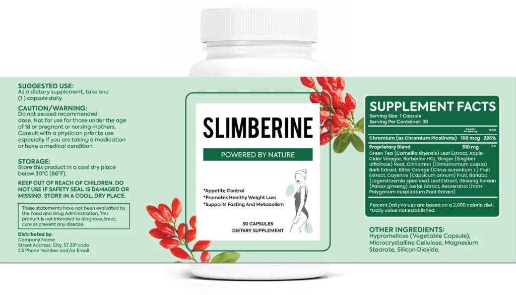 SlimBerine Supplement Fact
