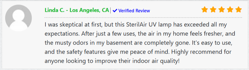 SterilAir UV Customer Reviews