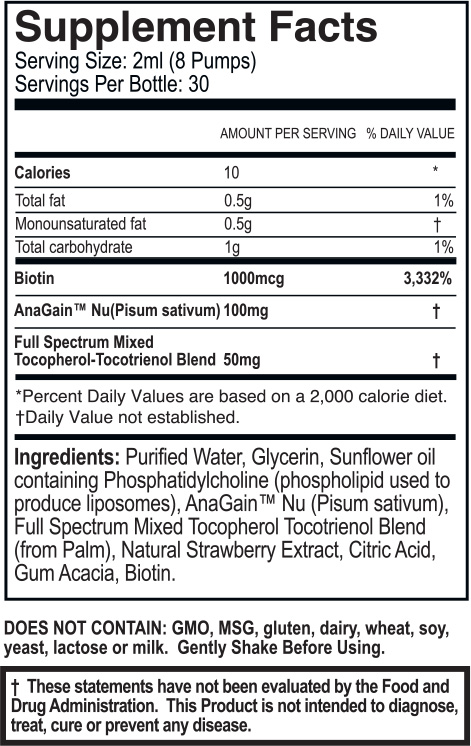 Purality Health Hair Renewal supplement fact