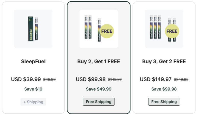 SleepFuel Spray prices