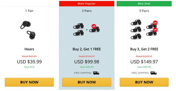 Hears EarPlugs benefis pice pacakage