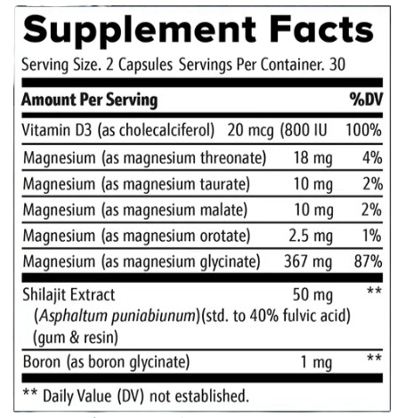 MagneSleep supplement facts