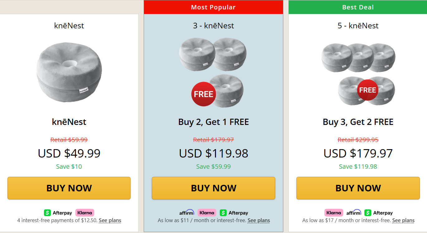 Click to Learn More About KneNest Knee Pillow 