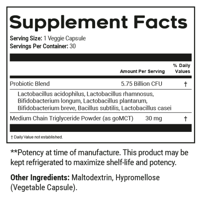 BackBioMe supplement facts