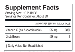 Nano Liposomal Glutathione supplement facts