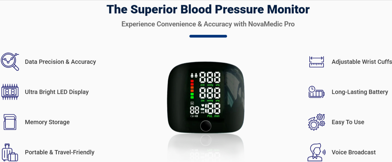 NovaMedic Pro Blood Pressure Monitor features