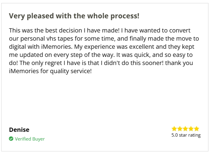 iMemories customer reviews