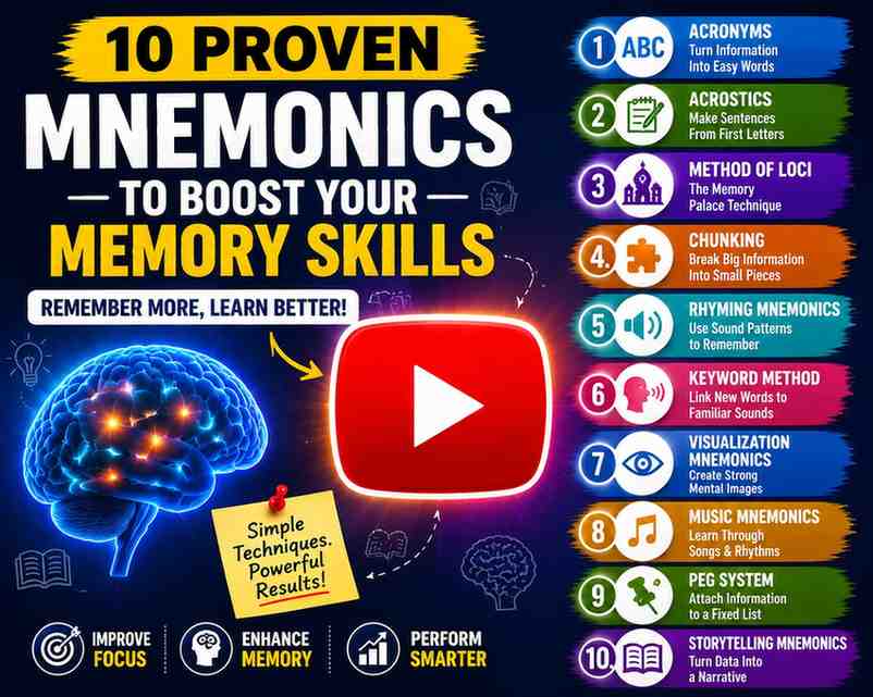 10 Proven Mnemonics to Boost Your MemorySkills