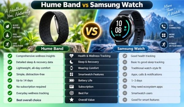 hume band vs samsung watch comparrission