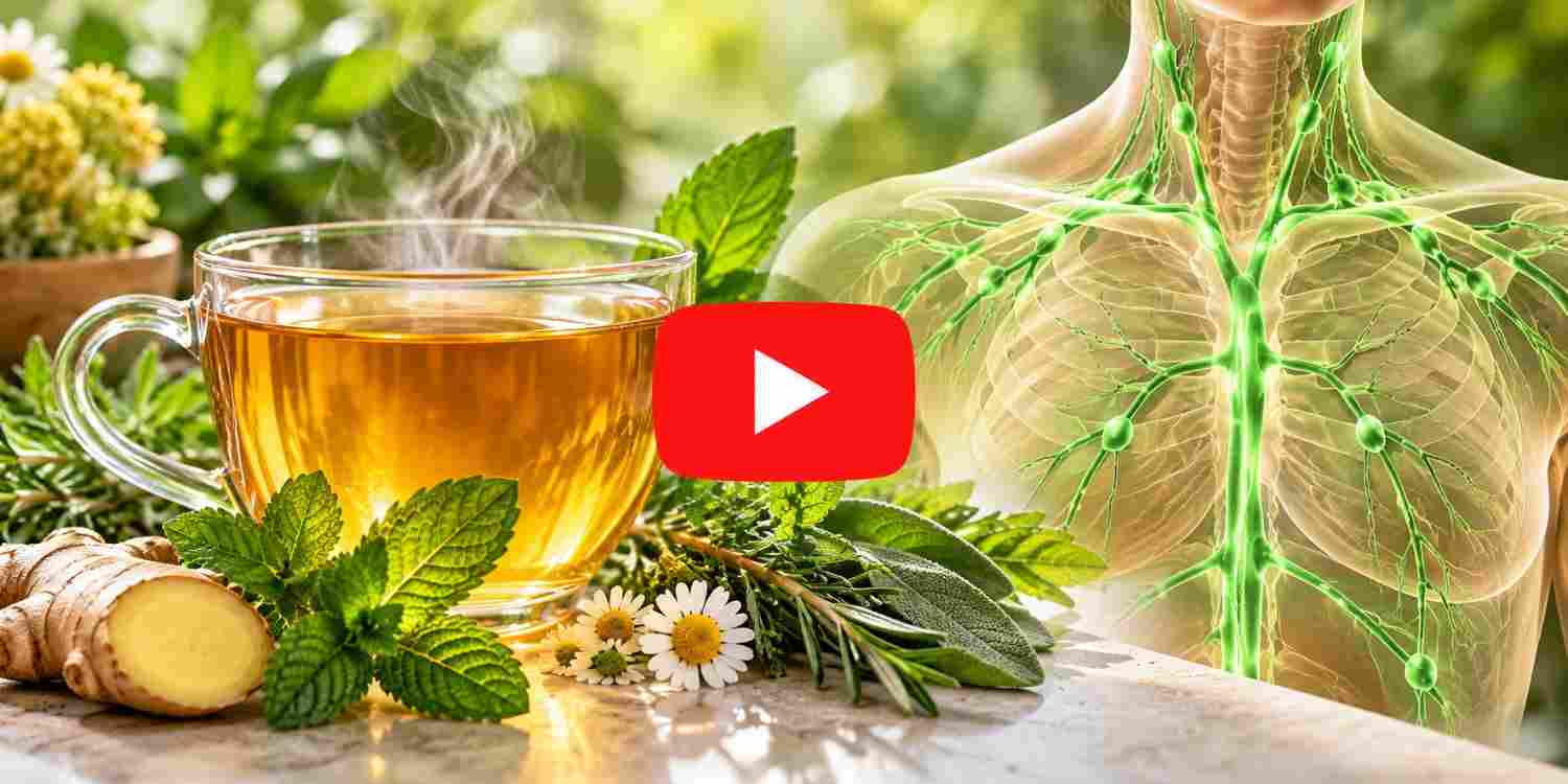 Golden herbal tea and lymphatic wellnes