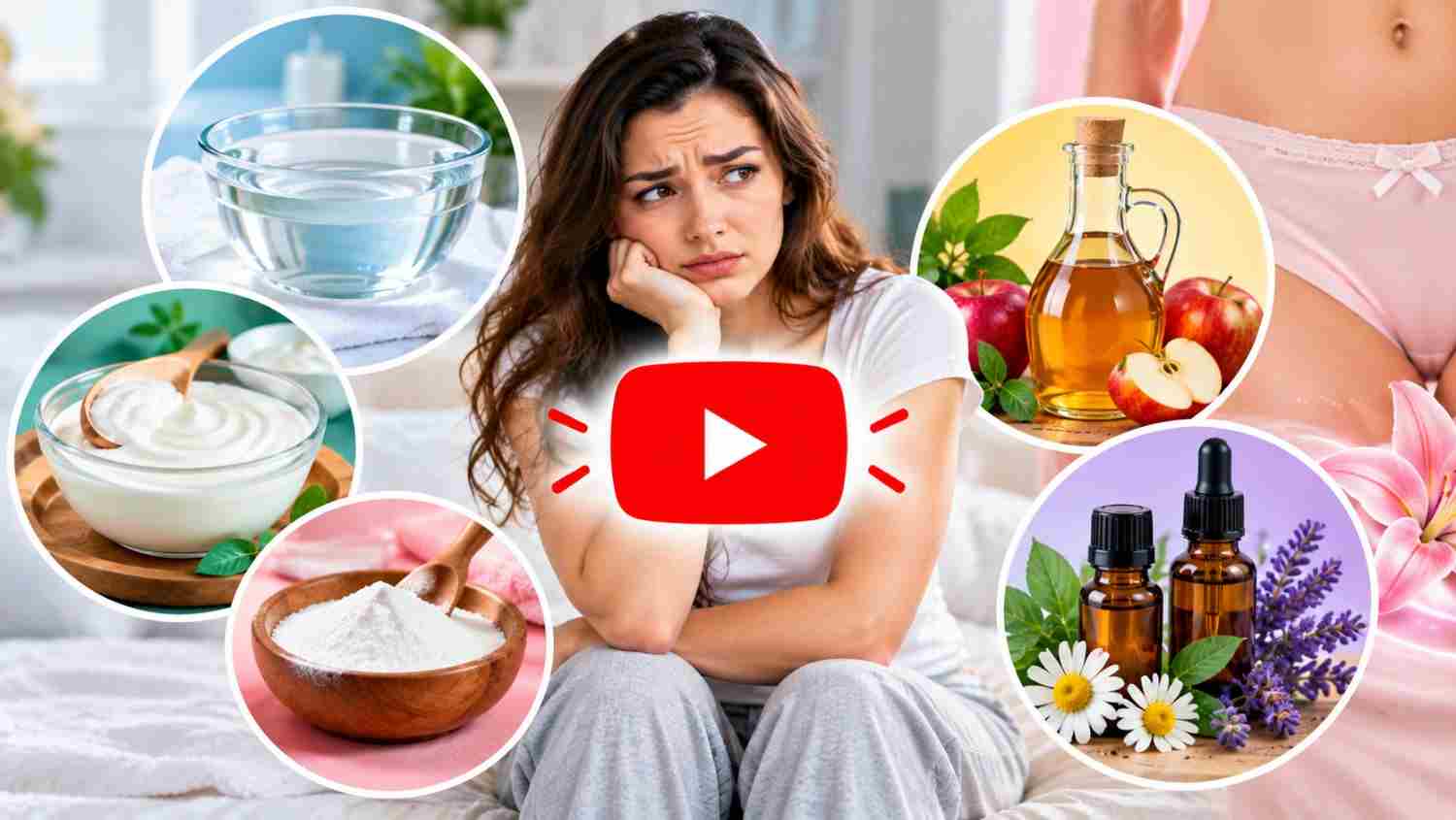 Wellness Remedies Collage with YouTube Play Button